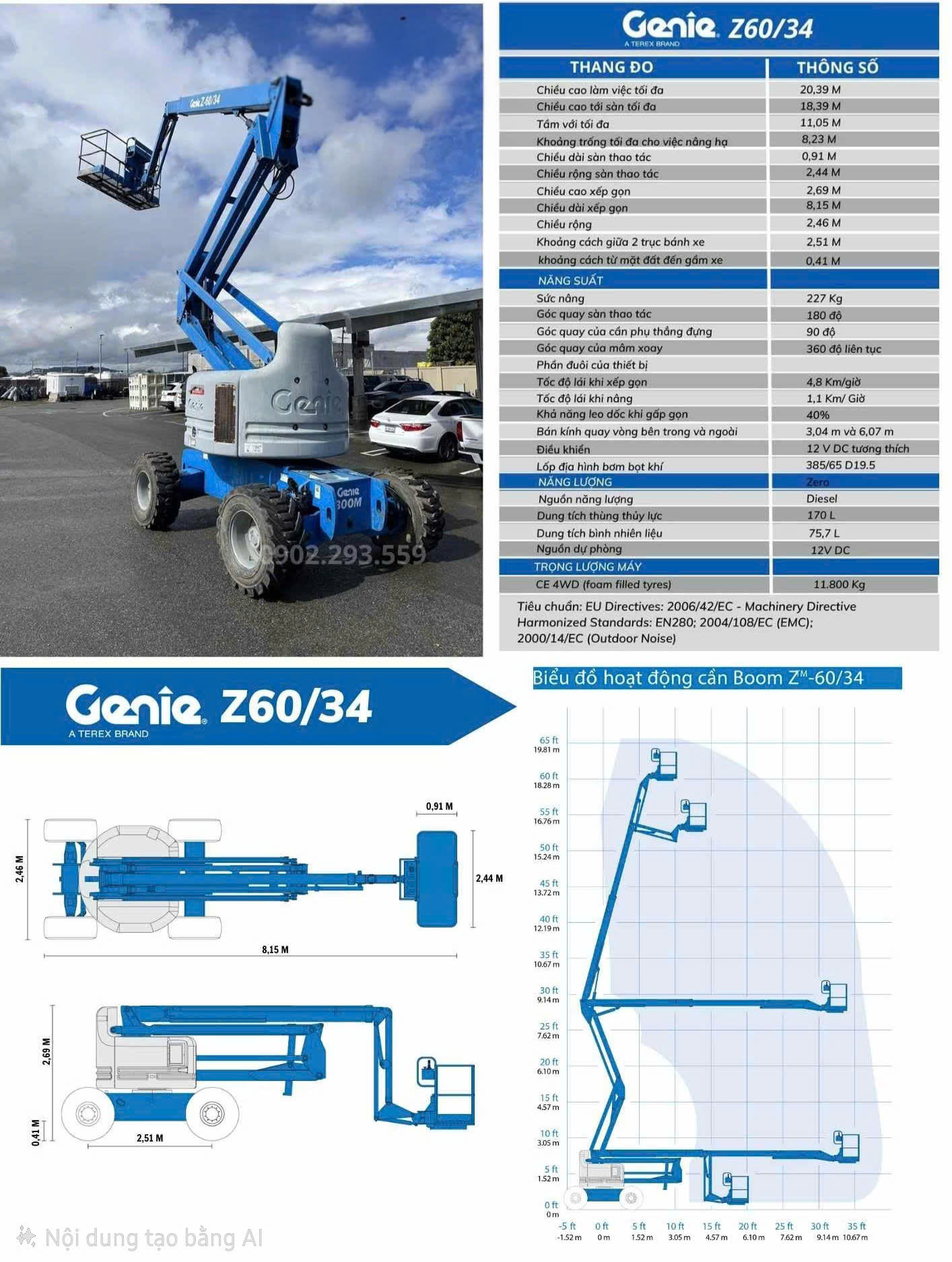 XE CẮT KÉO CÔNG TRÌNH BOOM LIFT - 20M